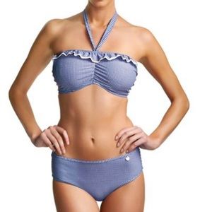 Freya Blue/White Gingham Bikini Swimsuit S & 32F